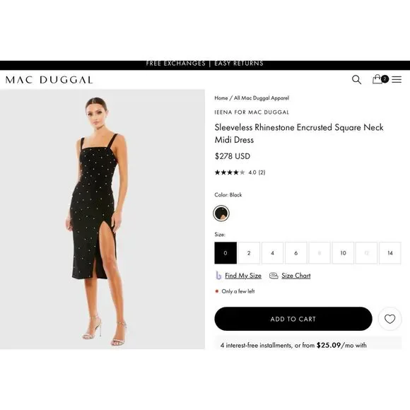 NWT IEENA MAC DUGGAL [ 12 ] 70211 Rhinestone Encrusted Square Neck Dress‎ black - Picture 3 of 5